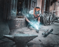 Street Welder Marrakech by Mike Urquhart