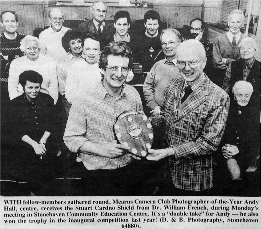 Andy Hall receives the Stuart Cardno Shield.